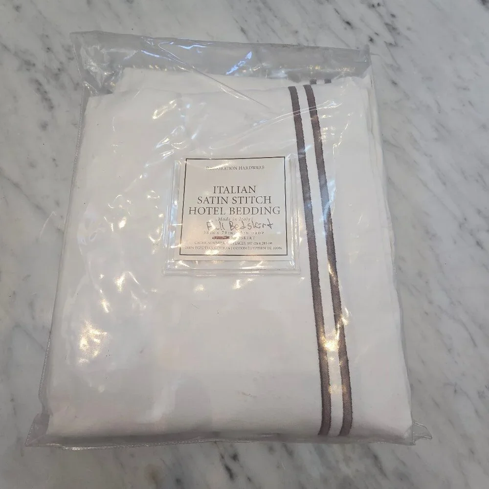 Restoration Hardware NWT Italian Satin Full Bedskirt